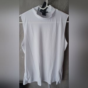 Ashley Stewart white sleeveless top